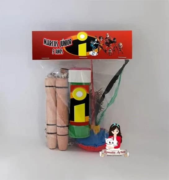 Kit Lembrancinha com Bolha de Sabão os Incríveis