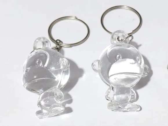 Chaveiro Macaco de Acrílico 3,8cm Pacote com 10 Unidades