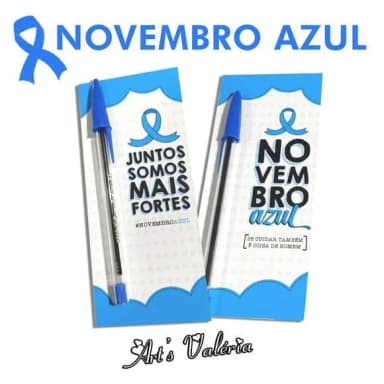 Card Marca-página com Caneta Novembro Azul