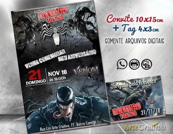 CONVITE DIGITAL C/TAG Venom