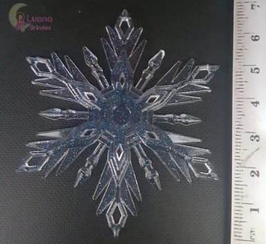 Floco de Neve com Glitter de Acrílico - 7cm - pct c/8 unid