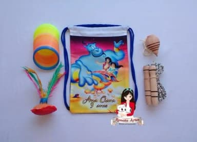 Mochila Boa Infância Tema Aladin e o Gênio