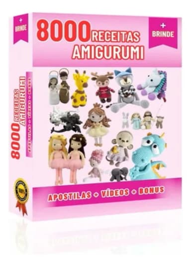 Mais de 8000 Projetos Amigurumi com Videos e Apostilas