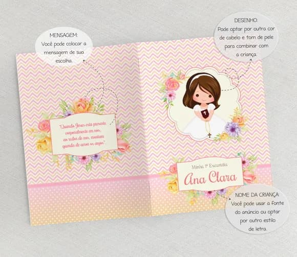 Lembrança Para Eucaristia Floral - Livro De Orações