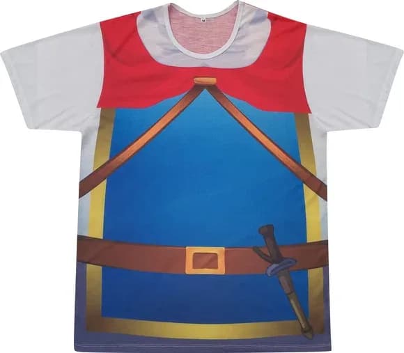 Camiseta Infantil Fantasia Príncipe Cavaleiro com Capa e Espada