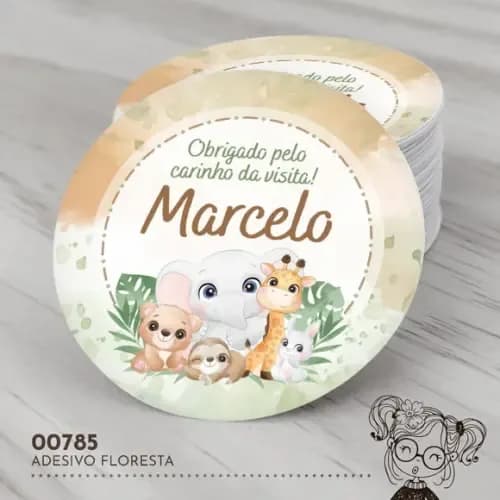 Adesivo Redondo Floresta - 00785