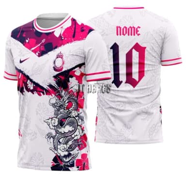 Arte Vetor Camisa Interclasse Dragão Floral Mod-702