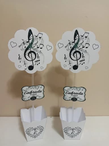 Centro de Mesa Personalizados Notas Musicais