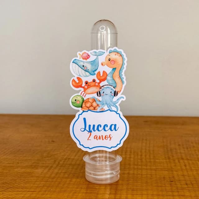 Apliques para Tubetes Personalizados FUNDO DO MAR MENINO - Decoração de Festa | Lembrancinhas | Aniversário | Personalizados