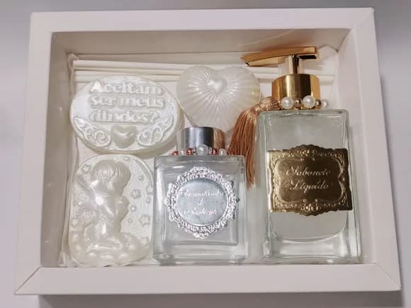 Kit Padrinhos de Batismo: Sabonete Líquido com Aromatizador