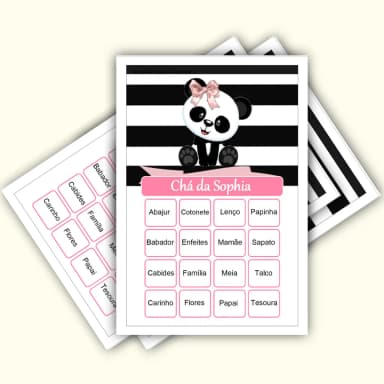 Bingo Chá de Bebê Menina Pdf Para Imprimir