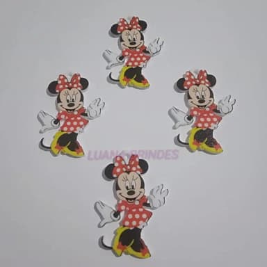 Pingente em acrílico U.V da Minnie - pacote com 4 unidades