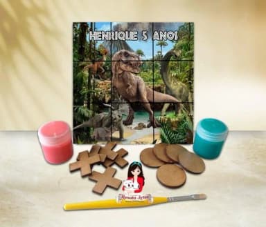 Jogo da Velha com Tinta Personalizado Jurassic Park
