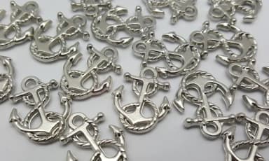 Pingentes Âncora de Metal Prateado 2,3cm Pct 15 Unidades