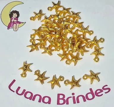 Pingente Estrela Abs 1,6cm Dourado Pacote com 20 Unidades