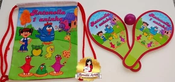 Mochila Ping Pong Tema Galinha Pintadinha