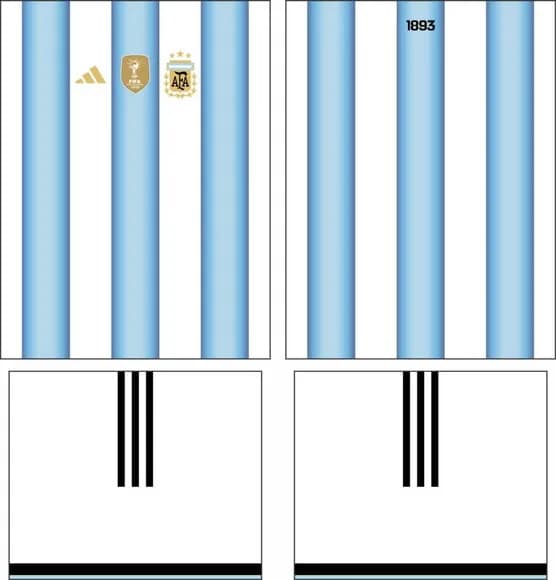 Arte Vetor Camisa Argentina Local 2026