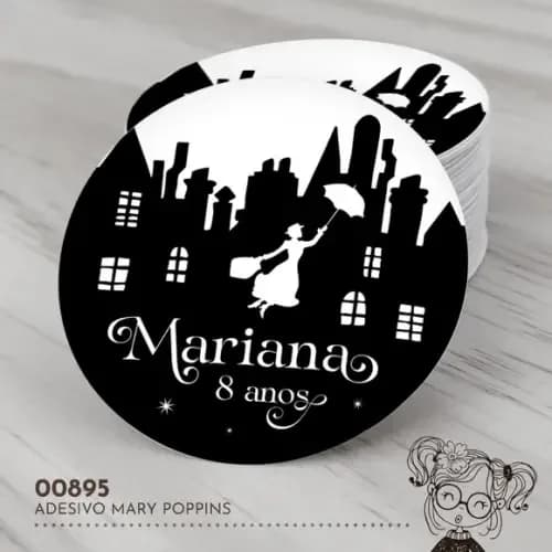 Adesivo Redondo Mary Poppins - 00895