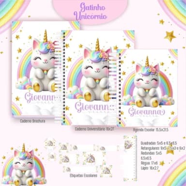 Caderno + Etiquetas + Tag Personalizada + Lápis