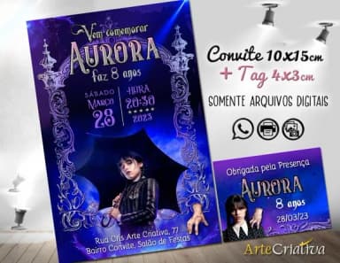 Convite Digital C/tag Wandinha Addams