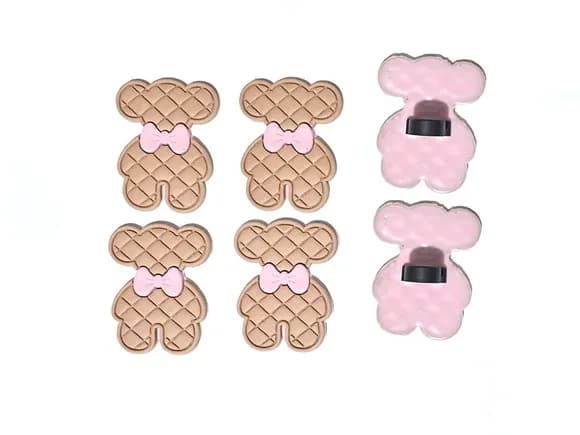 Ponteira P/lápis Urso Marrom Emborrachado Pacote C/6 Peças