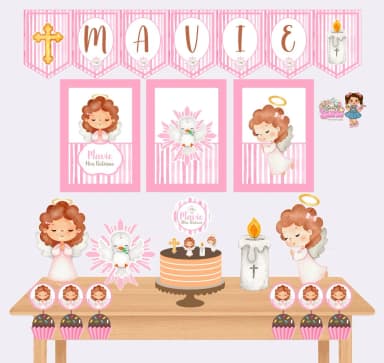 Kit Festa Só Um Bolinho BATIZADO MENINA - Decoração de Festa