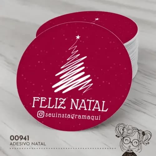 Adesivo Redondo Natal - 00941