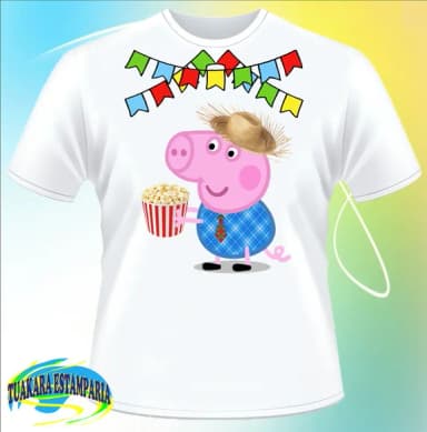 Camiseta Junina 08 Porquinho Pig
