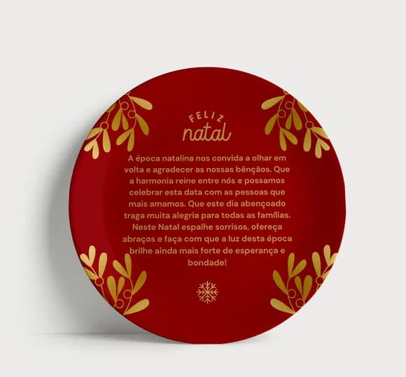 Prato Decorativo de Natal: Mensagem de Boas-vindas e Bênçãos