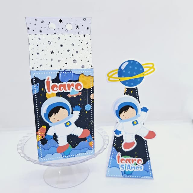 PEGUE E MONTE - Kit Festa Personalizado ASTRONAUTA - Decoração de Festa - Caixinhas Personalizadas