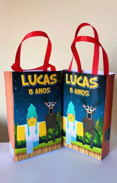 Sacolinhas Personalizadas 99 Noites na Floresta Lembrancinhas Para Aniversário