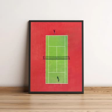 Quadro com Vista Aérea de Quadra de Tênis Minimalista 28