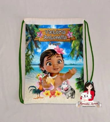 Mochilinha Personalizada Moana Baby