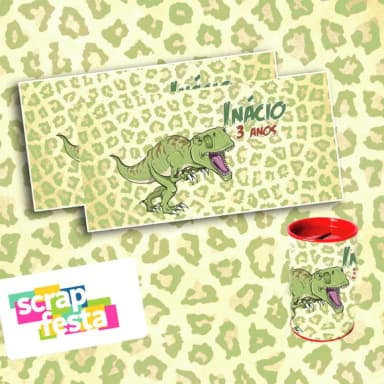 Rótulo Adesivo Personalizado para Cofrinho Dinossauro