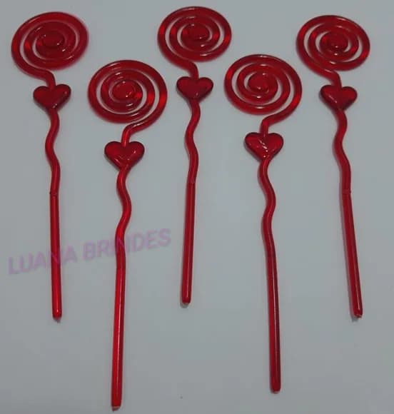 Espiral Vermelho de Acrílico Para Foto Pct 12 Unidades