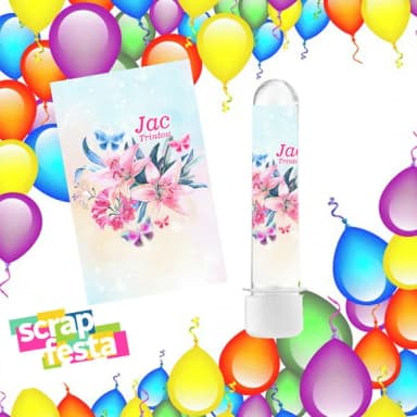 Tubete 13 cm Personalizado Festa Aniversário Flores