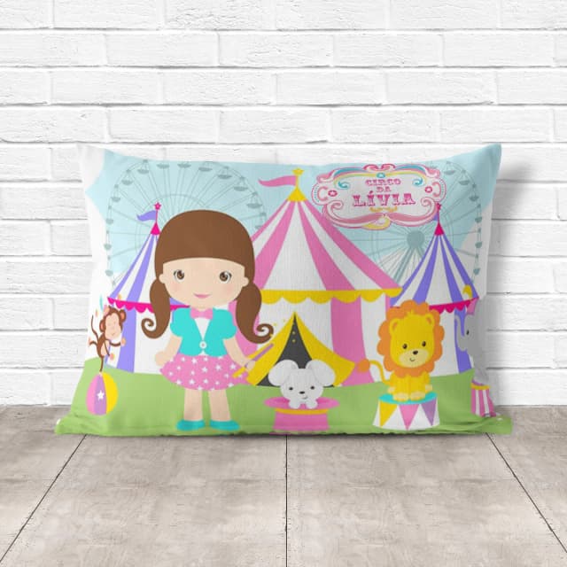 Almofada Personalizada lembrancinhas Circo Rosa