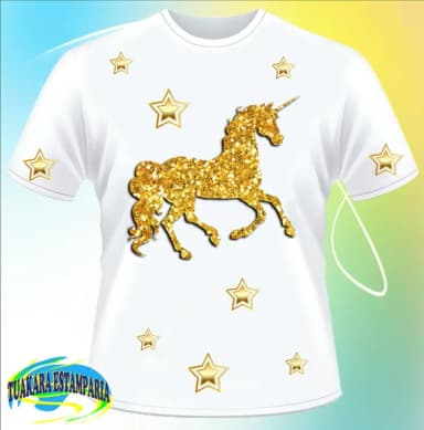 Camsieta Unicórnio Dourado