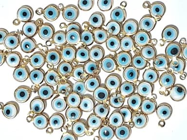 Pingente Olho Grego Dupla Face Dourado 10mm Pacote com 25 un