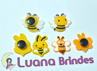 Pins para Crocs Abelhas Emborrachadas Pacotes com 6 Unidades