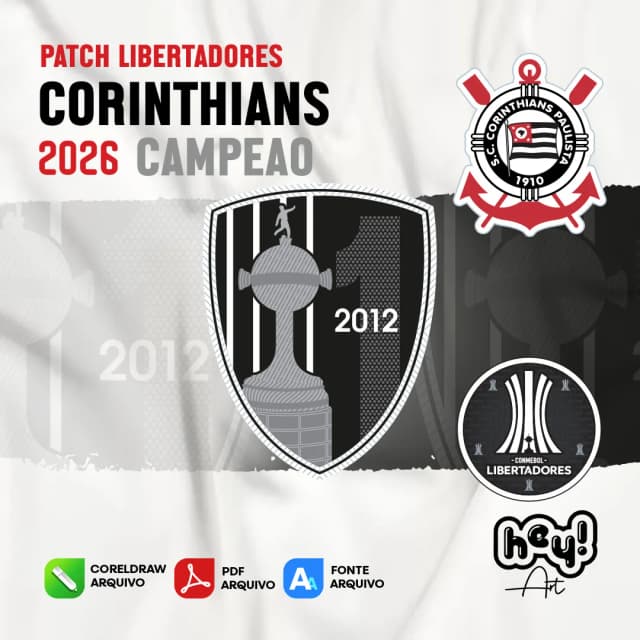 Patch Vetor Badge Santos Libertadores 2026 Vendedor verificado Envia no prazo Patch Vetor Badge Corinthians Libertadores 2026