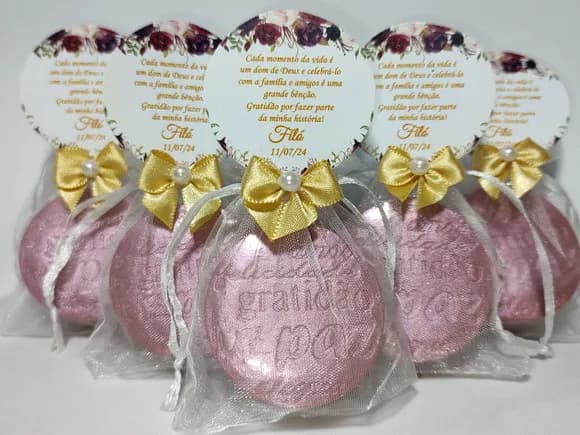 Lembrancinha de Aniversário: Sabonete Desejos de Gratidão P