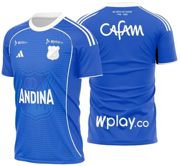 Arte Vetor Camisa Millonarios Local 2026