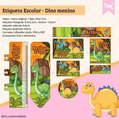 60 Etiquetas Dino Menino