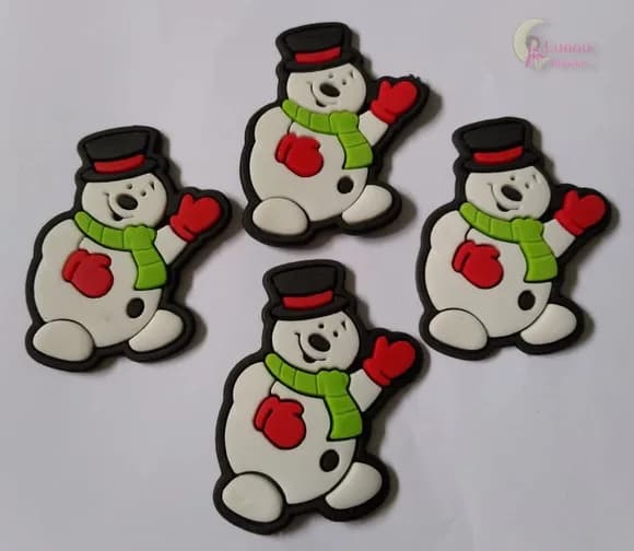 Aplique Boneco de Neve de Borracha - Pct C/6 Unidades