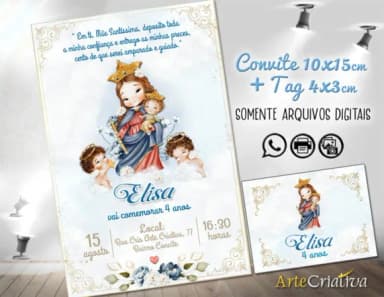 Convite Digital C/tag Nossa Senhora Auxiliadora