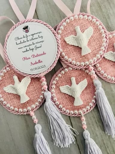 Lembrancinha Batizado Mandala Pingente Espirito Santo