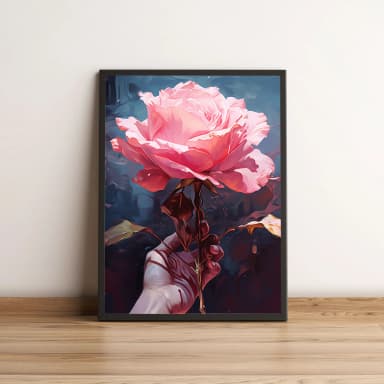 Quadro Flor Com Pétalas Rosas 356