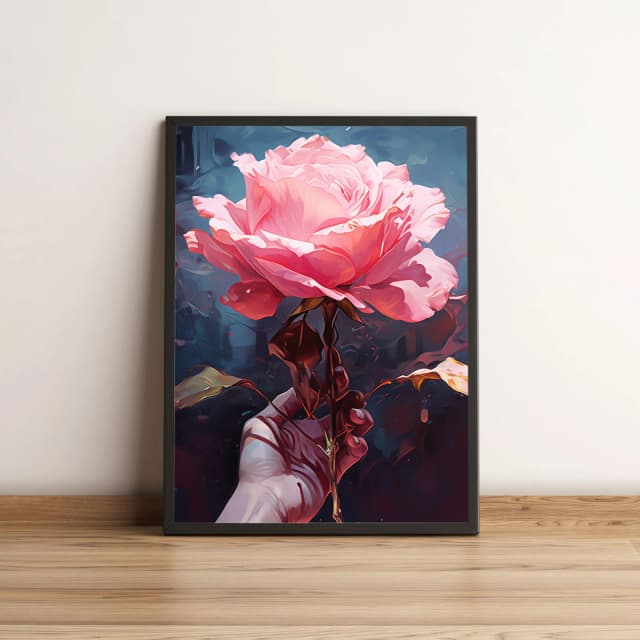 Quadro Flor Com Pétalas Rosas 356