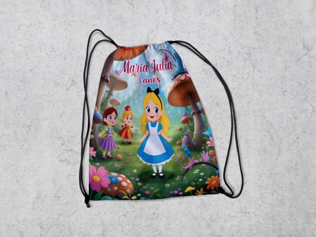 Mochilinha Personalizada Alice no Pais das Maravilhas